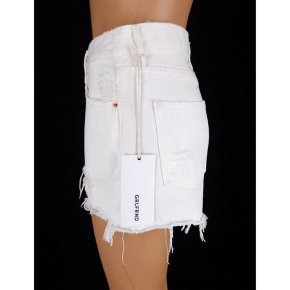 GRLFRND Helena Cut Off Shorts in Pierre White NWT - Picture 7 of 16